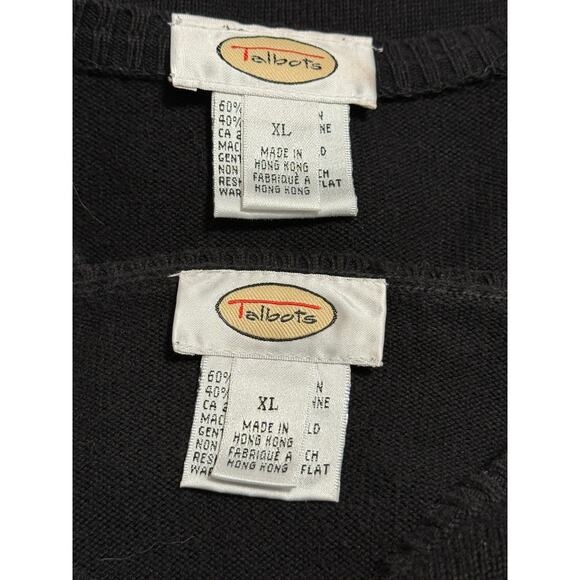 Vintage Talbots Black Cardigan Sweater Set, Size XL - Picture 6 of 7